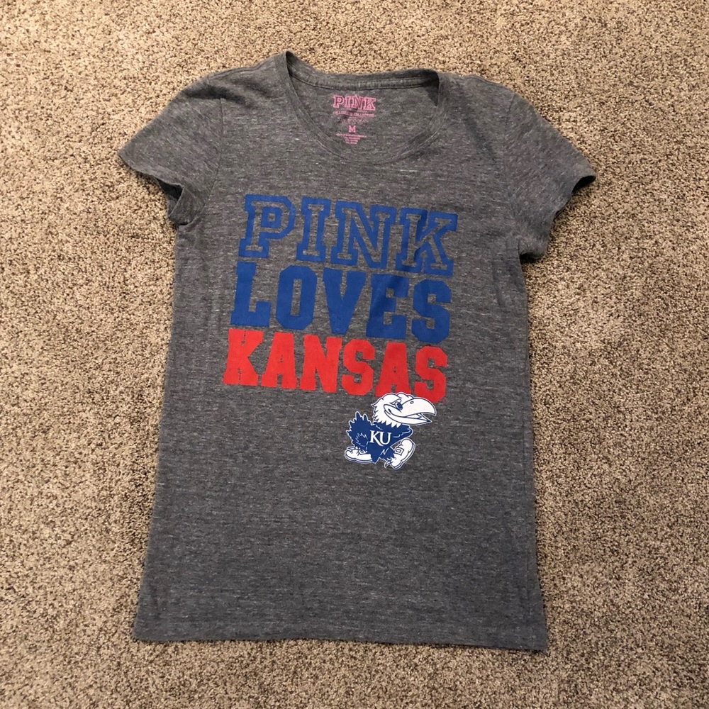 Victoria’s Secret PINK Kansas Jayhawks Shirt Size Medium